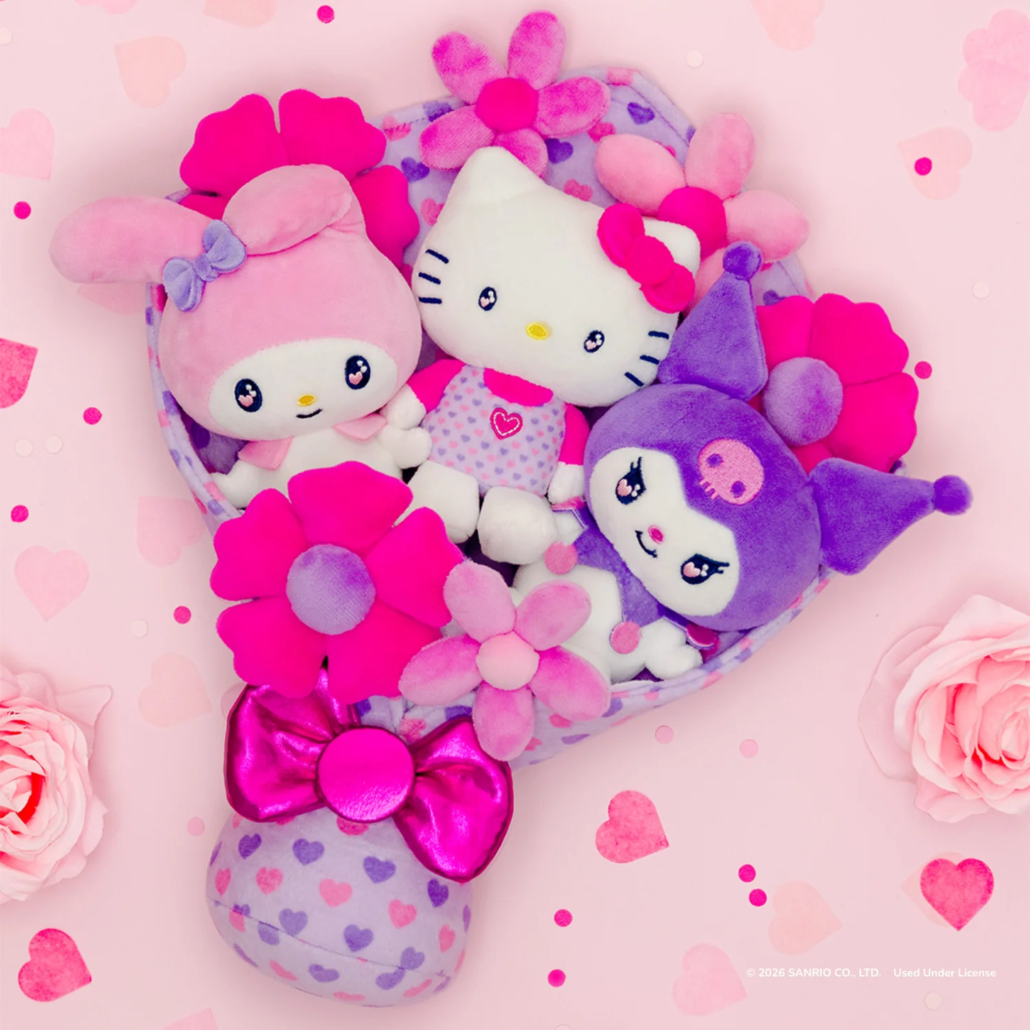 Hello Kitty and Friends  12-Inch Plush Special Valentine’s Bouquet - Image 2