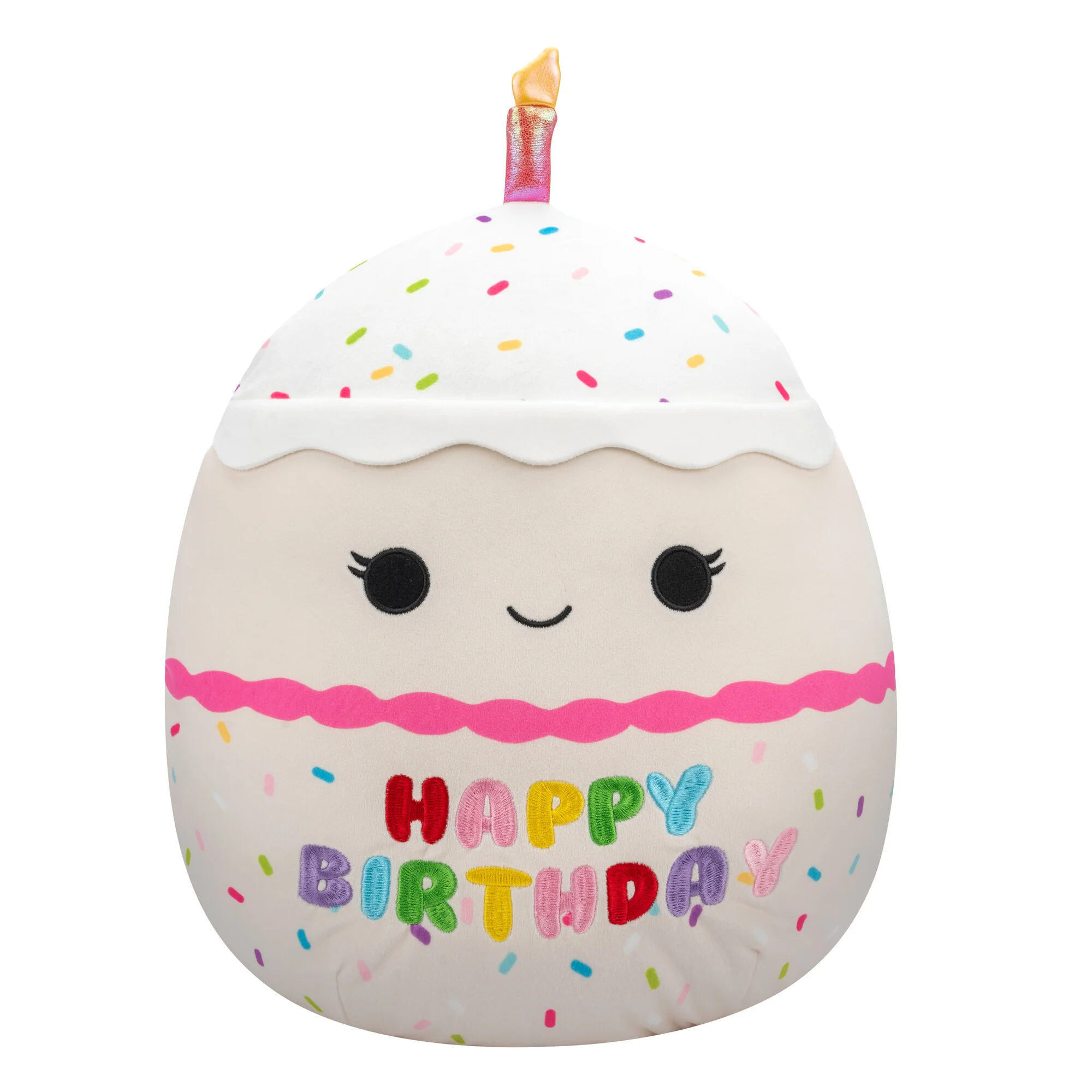 14-Inch Lyla Vanilla Birthday Cake With Rainbow Sprinkles Embroidery